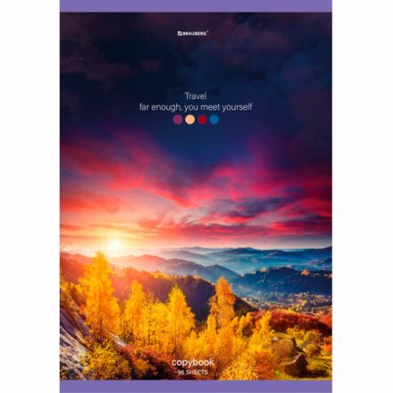 Тетрадь А4, 96 л., BRAUBERG, скоба, клетка, обложка картон, "Journey", 404064 Тетрадь А4, 96 л., BRAUBERG, скоба, клетка, обложка картон, "Journey", 404064