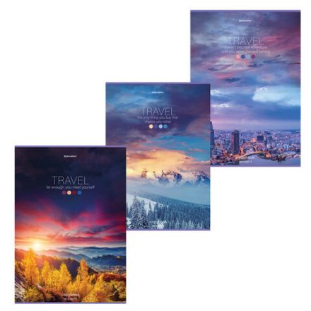 Тетрадь А4, 96 л., BRAUBERG, скоба, клетка, обложка картон, "Journey", 404064 Тетрадь А4, 96 л., BRAUBERG, скоба, клетка, обложка картон, "Journey", 404064