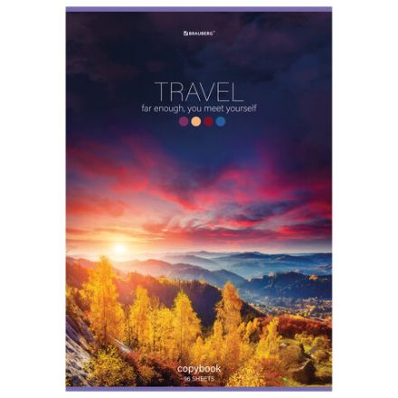Тетрадь А4, 96 л., BRAUBERG, скоба, клетка, обложка картон, "Journey", 404064 Тетрадь А4, 96 л., BRAUBERG, скоба, клетка, обложка картон, "Journey", 404064