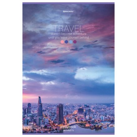 Тетрадь А4, 96 л., BRAUBERG, скоба, клетка, обложка картон, "Journey", 404064 Тетрадь А4, 96 л., BRAUBERG, скоба, клетка, обложка картон, "Journey", 404064