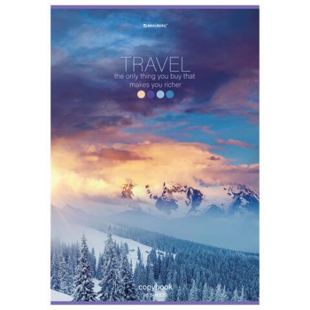 Тетрадь А4, 96 л., BRAUBERG, скоба, клетка, обложка картон, "Journey", 404064 Тетрадь А4, 96 л., BRAUBERG, скоба, клетка, обложка картон, "Journey", 404064