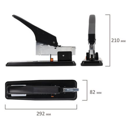 Степлер МОЩНЫЙ №24/6-23/24 металлический STAFF "HEAVY DUTY ECO", до 200 листов, черный, 272737