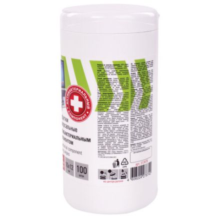 Салфетки АНТИБАКТЕРИАЛЬНЫЕ универсальные, STAFF "EVERYDAY", 100 шт., 513478