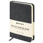 Ежедневник недатированный МАЛЫЙ 100х150 мм А6 BRAUBERG "Status", под кожу, 160 л., черный, 113366