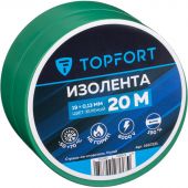 Изолента TOPFORT 19мм х 20м х 0,13мм зеленый