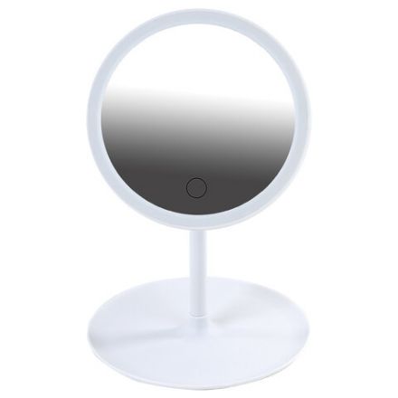 Зеркало настольное с LED-подсветкой для макияжа, диаметр 17 см, 3 режима свечения, аккумулятор 800 mAh, цвет белый, WBZ (ВБЗ), 609332 Зеркало настольное с LED-подсветкой для макияжа, диаметр 17 см, 3 режима свечения, аккумулятор 800 mAh, цвет белый, WBZ (ВБЗ), 609332