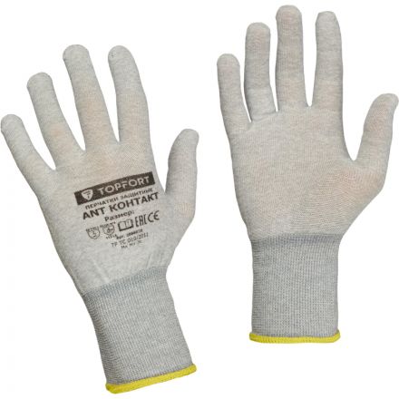 Перчатки защитные TopFort  Ant Контакт антистат.нейлон/карбон.нить р.10