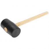 Киянка резиновая 910 г, черная резина, деревянная рукоятка KRANZ KR-12-8145