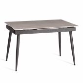 Стол обеденный Balmoral/Балморал столешница керамика (матовая) /опоры металл, серый/чёрный, (120+40)x80x75(+1) см