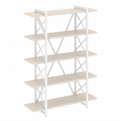 Loft Стеллаж на регулируемых опорах-5 полок VR.L-MST.O-5.8V Денвер светлый/Белый металл 1200*400*1650
