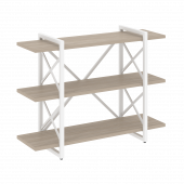 Loft Стеллаж на регулируемых опорах-3 полки VR.L-MST.O-3.8V Дуб аттик/Белый металл 1200*400*910