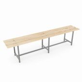 Скамья деревянная на металлокаркасе "СТ 4", 2000х350х460 мм, регулируемые опоры, каркас металлический серый, сиденье дерево