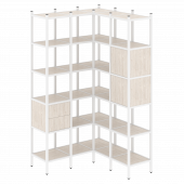 Loft Угловой внутренний стеллаж наборный VR.L-34 Денвер светлый/Белый металл 1278*1278*2280