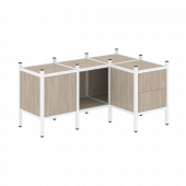 Loft Угловой внутренний стеллаж наборный VR.L-26 Дуб аттик/Белый металл 1278*862*636