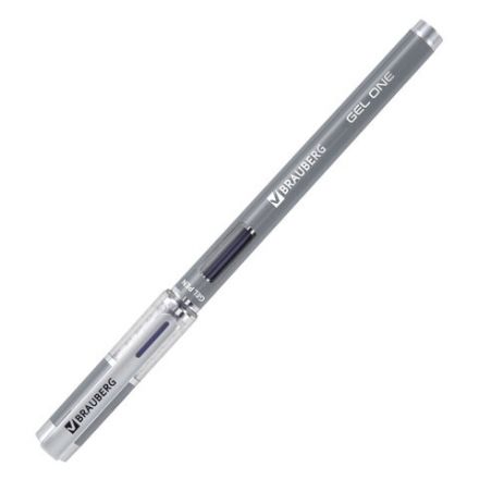 Ручка гелевая BRAUBERG "GEL ONE", СИНЯЯ, стандартный узел 0,5 мм, линия письма 0,35 мм, 144036