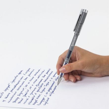 Ручка гелевая BRAUBERG "GEL ONE", СИНЯЯ, стандартный узел 0,5 мм, линия письма 0,35 мм, 144036