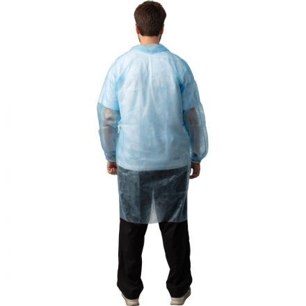 Халат н/с процед, рук.рез, на кнопках, XL, дл.110см, пл 17, голуб, 10шт/уп