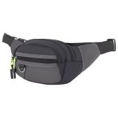 Сумка на пояс HEIKKI PROMPT (ХЕЙКИ), 2 отделения, регулируемый ремень, карман-антивор, черная, 37х14х5 см, 273928