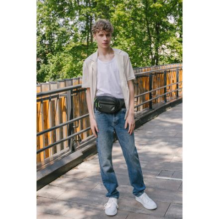 Сумка на пояс HEIKKI PROMPT (ХЕЙКИ), 2 отделения, регулируемый ремень, карман-антивор, черная, 37х14х5 см, 273928