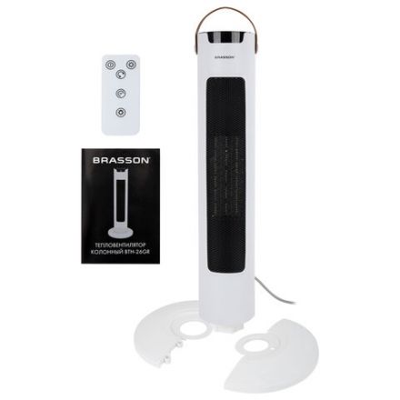 Тепловентилятор колонный керамический BRASSON BTH-26GR, 2000 Вт, 61 см, сенсор, 3 режима, 457782