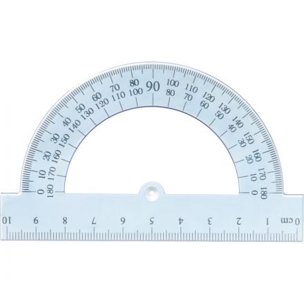 Транспортир 10см №1 School 180 градусов, прозрачный синий Транспортир 10см №1 School 180 градусов, прозрачный синий