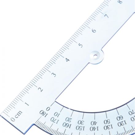 Транспортир 10см №1 School 180 градусов, прозрачный синий Транспортир 10см №1 School 180 градусов, прозрачный синий