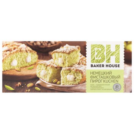 Пирог Фисташковый BAKER HOUSE Немецкий Kuchen 350 г, ш/к 16890