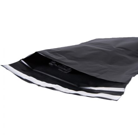 Корд курьерский пакет,без печати,без кармана,чер.,240х320+40,40мкм,100шт/уп