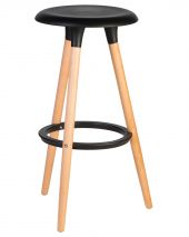 Табурет барный DOBRIN ROYCE, ножки светлый бук, цвет чёрный (B-03)