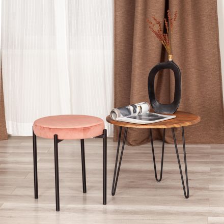 Табурет REVO (mod. 7034) ткань/металл, 44 х 44 х 47 см, коралловый barkhat 15 /черный Табурет REVO (mod. 7034) ткань/металл, 44 х 44 х 47 см, коралловый barkhat 15 /черный