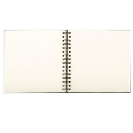 Скетчбук, слоновая кость 140 г/м2 200х200 мм, 80 л., КОЖЗАМ, гребень, BRAUBERG ART CLASSIC, черный, 116476