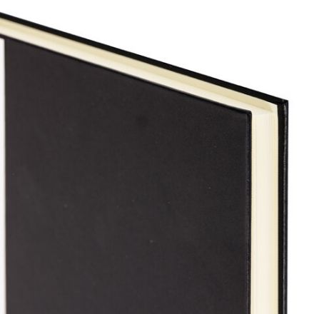 Скетчбук, слоновая кость 140 г/м2 200х200 мм, 80 л., КОЖЗАМ, гребень, BRAUBERG ART CLASSIC, черный, 116476