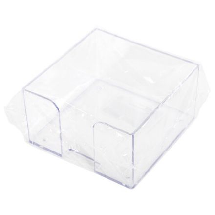 Подставка для бумажного блока BRAUBERG CLASSIC пластиковая, 90х90х50 мм, прозрачная, 238091