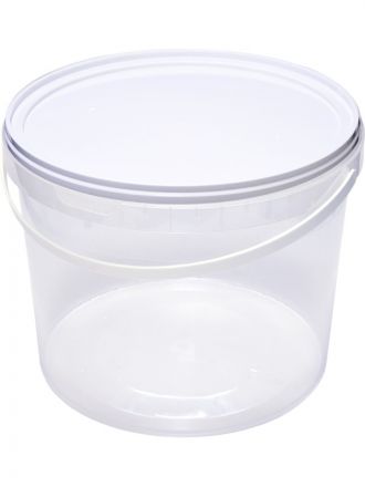 Ведро 11,5л круглое бесцветное с белой крышкой с пластиковой ручкой Ведро 11,5л круглое бесцветное с белой крышкой с пластиковой ручкой