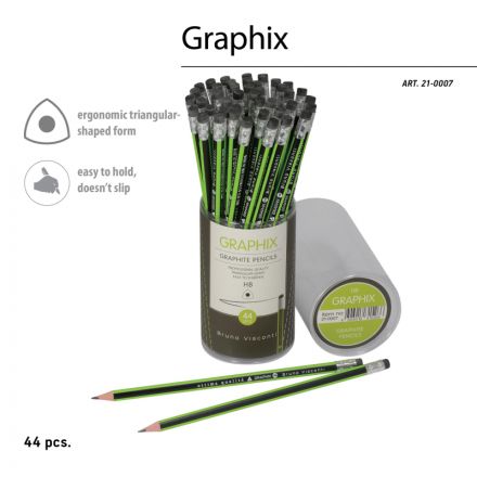 Карандаш чернографитный BV Graphix с ластиком НВ 21-0007 Карандаш чернографитный BV Graphix с ластиком НВ 21-0007