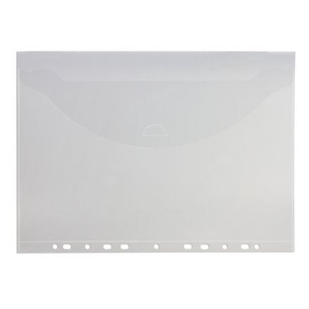 Папка-конверт с перфорацией BRAUBERG, А4, КОМПЛЕКТ 10 шт., до 50 листов, прозрачная, 0,15 мм, 227312