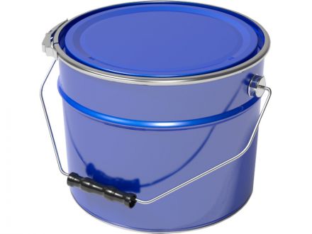Ведро металл 13л. с крышкой, с обручем цв. синий