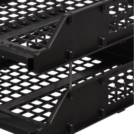 Лотки для бумаг горизонтальные Стамм Strong 2 штуки на металлических стержнях черные