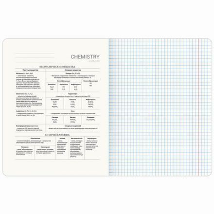 Тетрадь предметная VINTAGE 48 л., SoftTouch, ХИМИЯ, клетка, подсказ, BRAUBERG, 405159