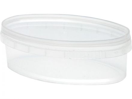 Контейнер п/п 0,33л. овальный, с прозрачной крышкой цв. прозрачный