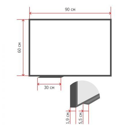 Доска магнитно-маркерная 1-элементная 60х90 (Мет.Проф., Стапь) Ф-60