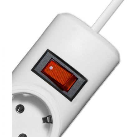 Сетевой фильтр PROGIX PG242 2р/5м/3,5кВт/16А заземление, белый, ПВС 3х1.5