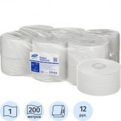 Бумага туалетная для диспенсеров Luscan Professional 1-слойная белая 200 метров 12 рулонов в упаковке
