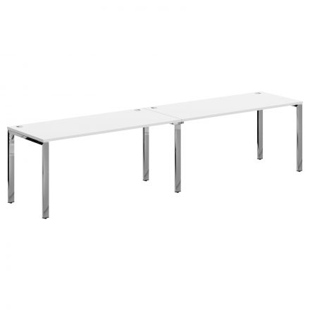 Стол 2-х местный XGWST 3270.1 Белый/Нержавеющая сталь 1600х700х750 XTEN GLOSS