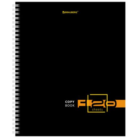 Тетрадь А5 120 л. BRAUBERG, гребень, клетка, твёрдая обложка, "Dark" (микс в спайке), 404450