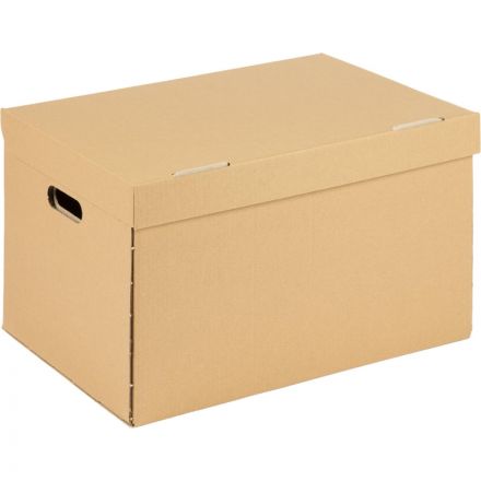 Короб архивный гофрокартон бежевый 480х325х295 мм (5 штук в упаковке)