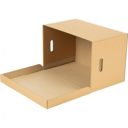 Короб архивный гофрокартон бежевый 480х325х295 мм (5 штук в упаковке)