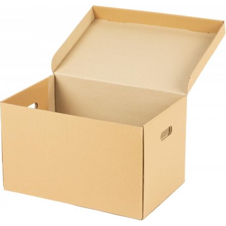 Короб архивный гофрокартон бежевый 480х325х295 мм (5 штук в упаковке)