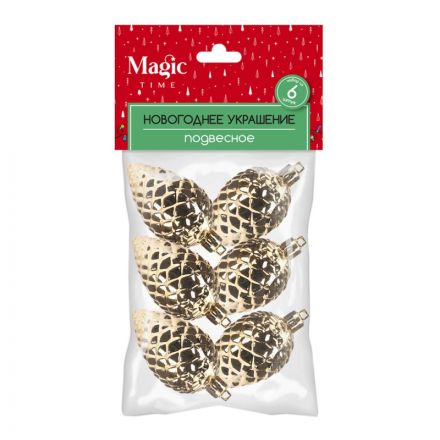 Набор подвесных украшений Magic Time НГ 7см 6шт/наб 90787
