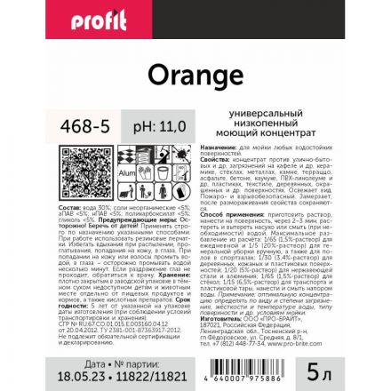 Профхим д/руч.мытья пола щел д/керам.плитки, бетона PROFIT/ORANGE, 5л Профхим д/руч.мытья пола щел д/керам.плитки, бетона PROFIT/ORANGE, 5л